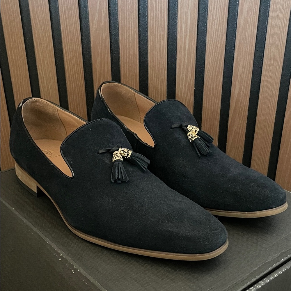 Genuine Leather Black Loafers for Men